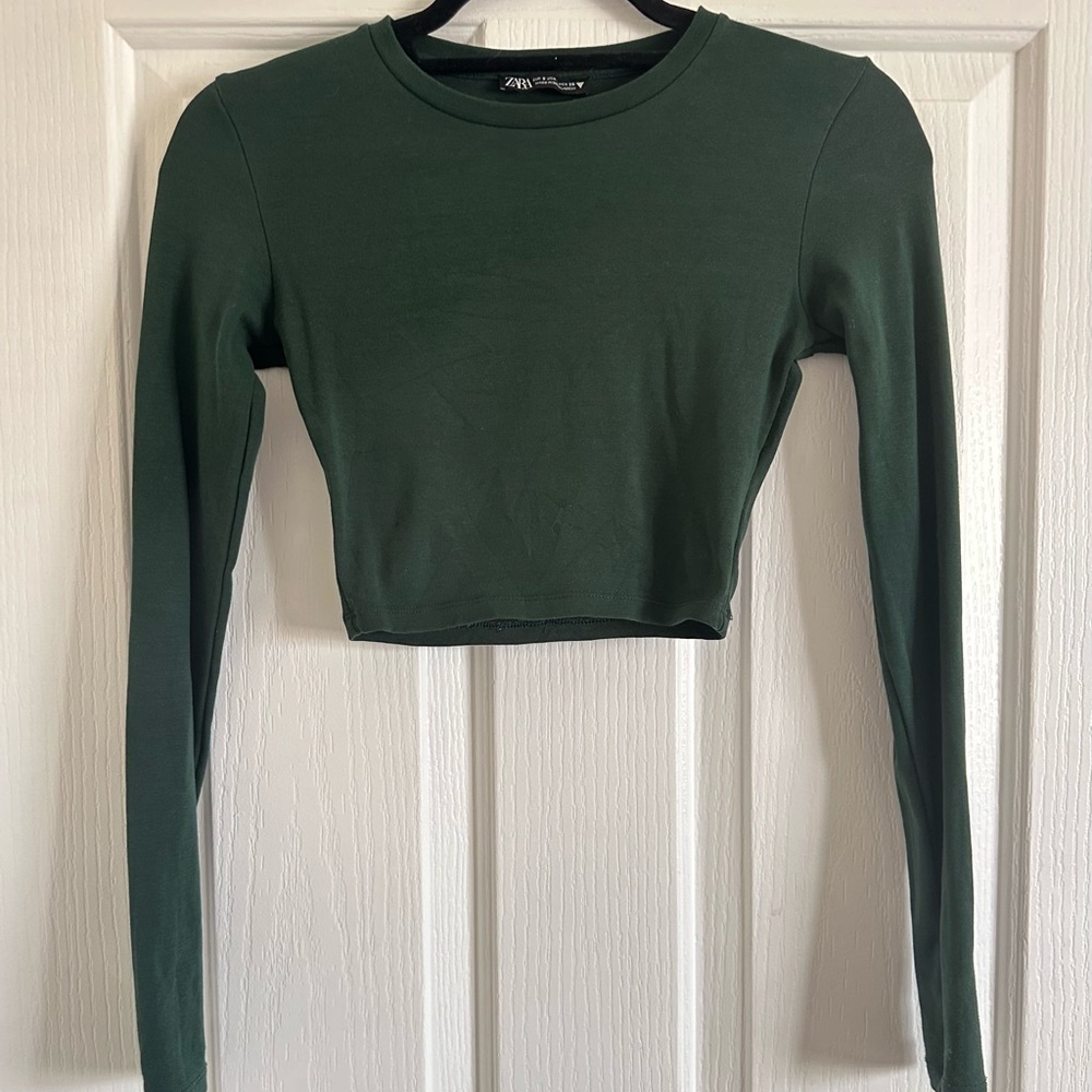 Zara Dark Green Long Sleeve Top